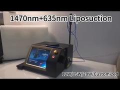 Phẫu thuật Laser để loại bỏ Cellulite 1470nm 980nm Fiber Optic Diode Laser Máy hút mỡ