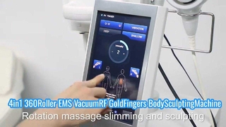 4in1 Nâng cơ mặt 360 Con lăn EMS Chân không RF Ngón tay vàng Máy điêu khắc cơ thể