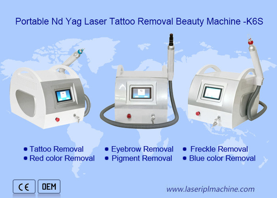 Máy loại bỏ hình xăm nhỏ di động Nd Yag Q Switched Laser cho salon làm đẹp