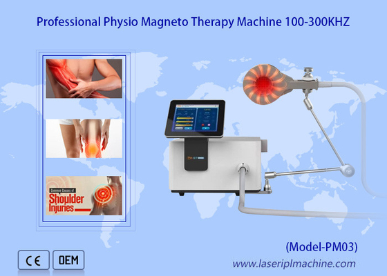 Máy trị liệu Magneto làm mát bằng không khí 100-300 Khz Chấn thương thể thao Giảm đau khớp Physio