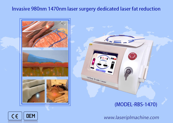 Máy Laser Diode Laser giảm mỡ di động Máy Laser quang học 980nm 1470nm