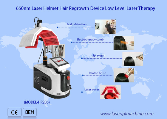 Máy phát triển tóc bằng laser diode 650 Nm Máy phân tích trị liệu tóc cấp thấp