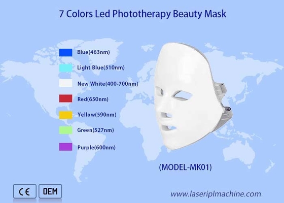 7 màu LED Light Therapy Mặt nạ làm đẹp để loại bỏ nếp nhăn chăm sóc da