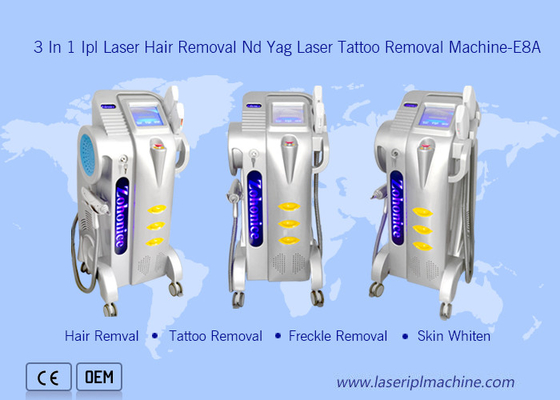 Salon sử dụng chuyên nghiệp Nd Yag hình xăm loại bỏ râu 3 in1 loại bỏ lông Ipl OPT thiết bị laser