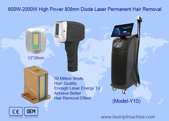500W-1600W 4 bước sóng cho tất cả các màu da Máy loại bỏ lông bằng laser Diode 808nm