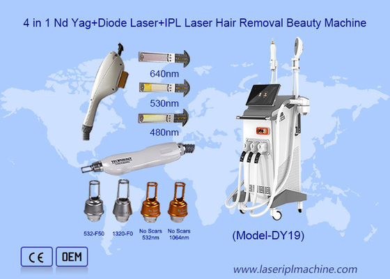 3 IN 1 Nd Yag 808nm Diode Laser Xóa hình xăm tóc IPL Máy điều trị mụn trứng cá