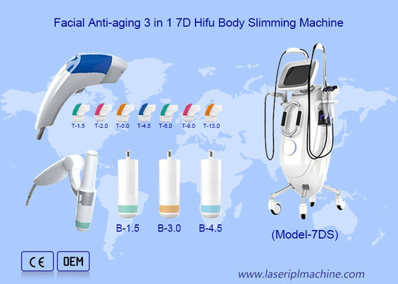 Chuyên nghiệp 7D Hifu Mắt Loại bỏ nếp nhăn Cơ thể hình dạng Mặt nâng máy MMFU