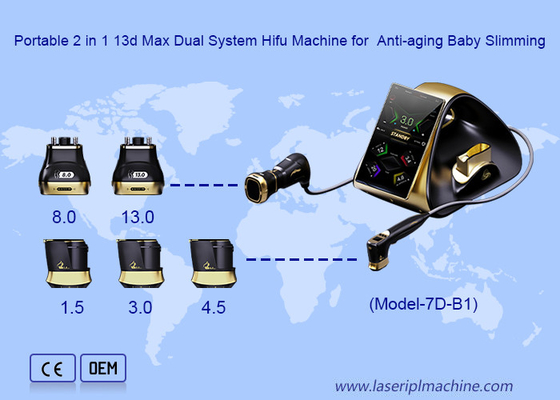 Máy cầm 2 trong 1 13d Max hệ thống kép Hifu cho chống lão hóa trẻ em Slimming