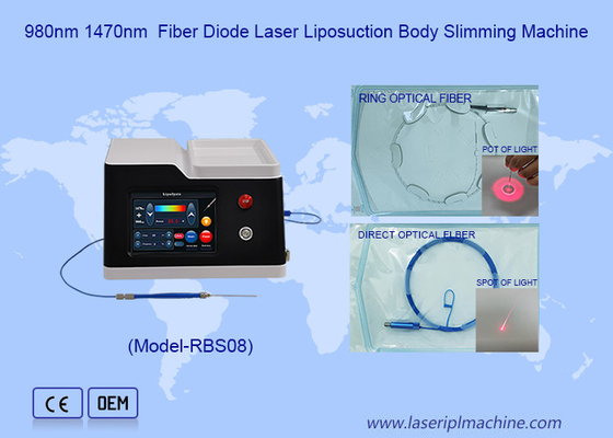 1470nm 980nm Diode Laser Bệnh trĩ Điều trị hút mỡ Máy giảm cân cơ thể