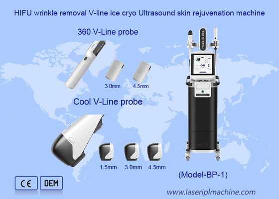 HIFU loại bỏ nếp nhăn V Line Ice Cryo siêu âm Máy trẻ hóa da