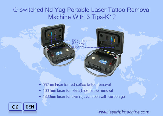 Máy loại bỏ hình xăm bằng laser có chất lượng cao có thể mang theo AC220V 1064nm 532nm 5HZ
