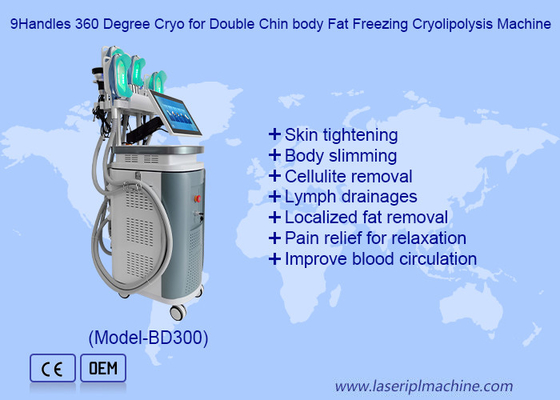 9Handles 360 độ Cryo cho cơ thể hai cằm chất béo đông lạnh máy Cryolipolysis