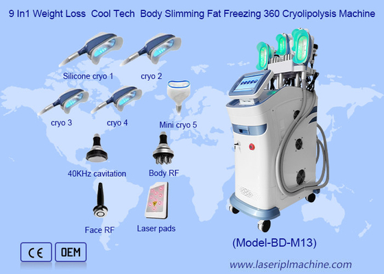 9 In1 Giảm cân Cool Tech Body Slimming Fat Freezing 360 Máy Cryolipolysis