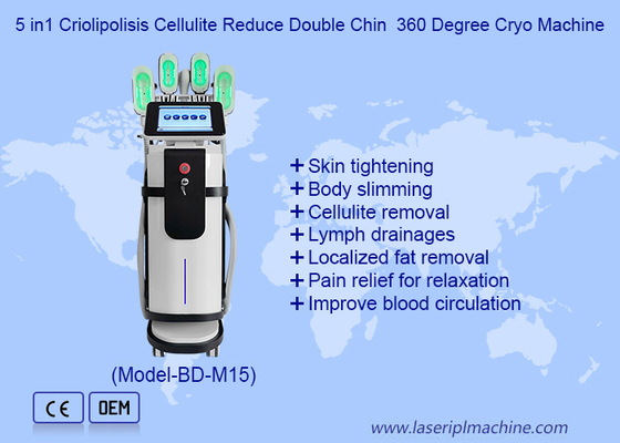 5 in1 Criolipolisis Cellulite Reduce Double Chin Máy Cryo 360 độ