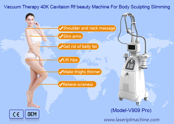 4 trong 1 360 độ quay 40K RF Vacuumm Để giảm cân Velashaping Slimming Machine