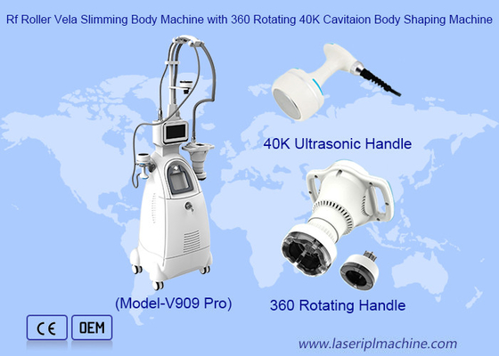 4 trong 1 360 độ quay 40K RF Vacuumm Để giảm cân Velashaping Slimming Machine