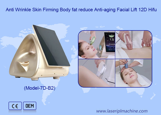 12D HIFU Kháng lão hóa Dòng da mịn mịn Mặt nâng máy HIFU