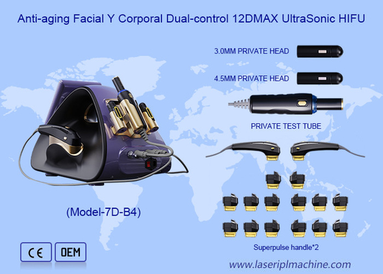 Mặt và da cơ thể Radar khắc chống lão hóa Máy điều khiển kép 12DMax Hifu