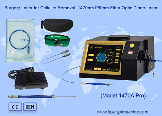Loại bỏ tĩnh mạch giãn xuất Bệnh Trị bệnh Trĩ 980 1470nm Máy hút mỡ bằng laser Diode phẫu thuật