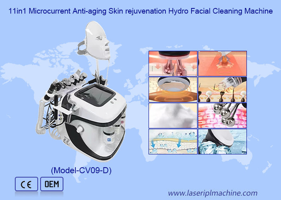 11 trong 1 Làm sạch khuôn mặt Xách da Rf Hydro Microdermabrasion Máy làm sạch sâu
