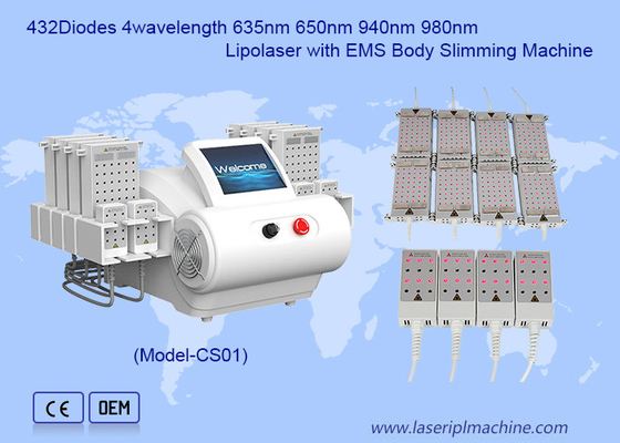 635nm 650nm 940nm 980nm Diode Laser EMS Plate Lipo Suction Body Slimming Machine