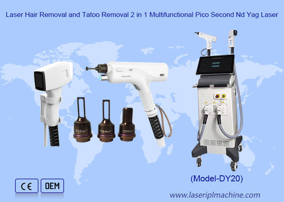 2in1 Nd Yag Pico Laser Xóa hình xăm vĩnh viễn 755 1064 808nm Ice Diode Laser Xóa tóc Máy