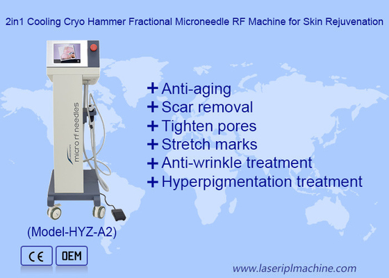 Máy RF 2in1 làm mát Cryo Hammer Microneedle Fractional để trẻ hóa da