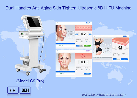 8Cartridges siêu âm để chống lão hóa da Tắt bỏ nếp nhăn 8DHifu máy