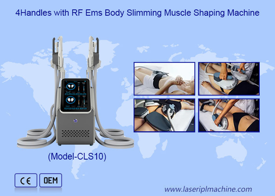 Không xâm lấn 4 tay cầm Hi Emt Body Slimming Fat Burner RF Ems Máy điêu khắc cơ bắp