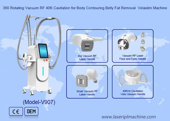 360 xoay chân không RF 40K Cavitation cho cơ thể hình dạng bụng loại bỏ mỡ Velaslim máy