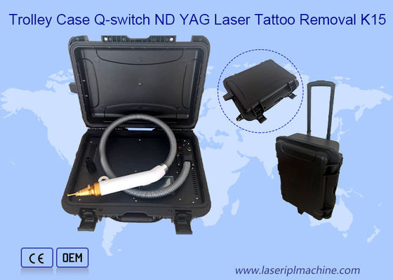 Trolley Case 1064nm 532nm 1320nm Q Switch Nd Yag Máy cắt xăm bằng laser