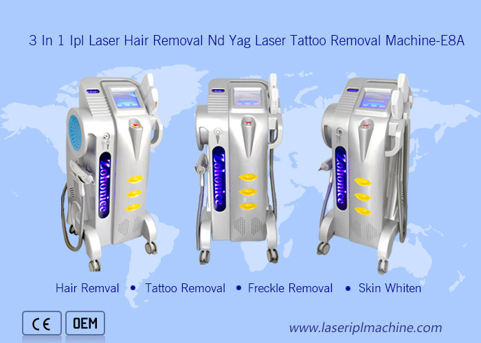 Salon sử dụng chuyên nghiệp Nd Yag hình xăm loại bỏ râu 3 in1 loại bỏ lông Ipl OPT thiết bị laser
