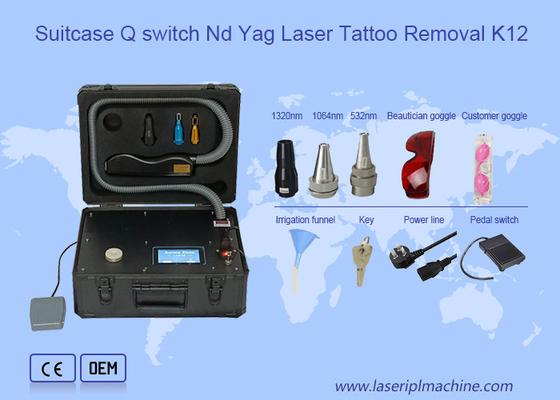 Suitcase 532nm Laser Xóa hình xăm Mini Q Switch Nd Yag Beauty Machine