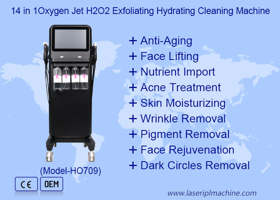 14 Trong 1 Máy làm sạch Oxy Jet H2O2 Exfoliating Hydrating
